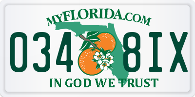 FL license plate 0348IX