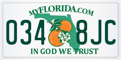 FL license plate 0348JC