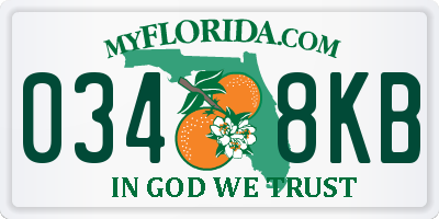 FL license plate 0348KB