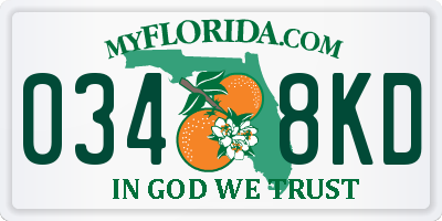 FL license plate 0348KD