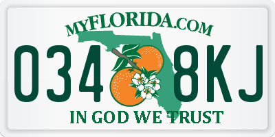 FL license plate 0348KJ
