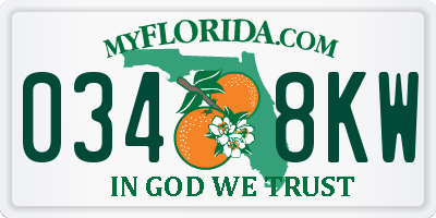 FL license plate 0348KW