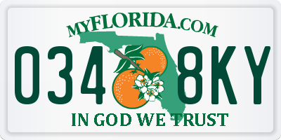 FL license plate 0348KY
