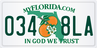 FL license plate 0348LA