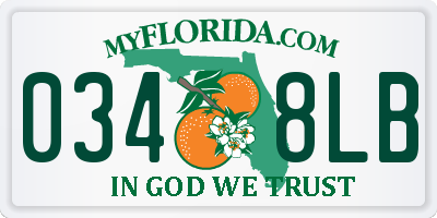 FL license plate 0348LB