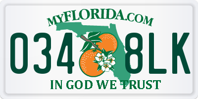 FL license plate 0348LK