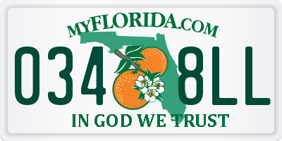 FL license plate 0348LL