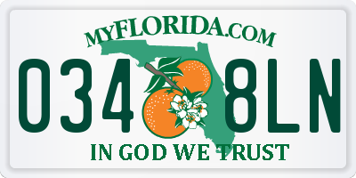 FL license plate 0348LN
