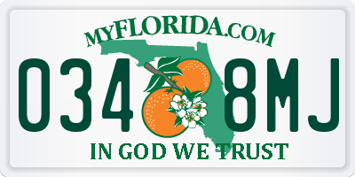 FL license plate 0348MJ