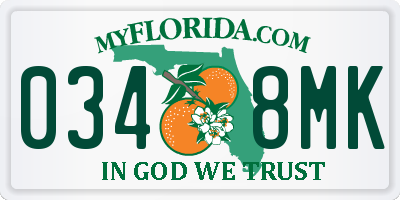 FL license plate 0348MK