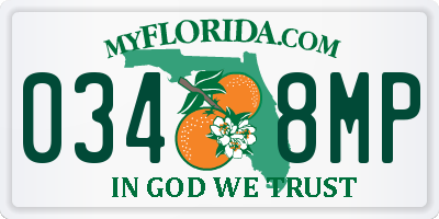 FL license plate 0348MP