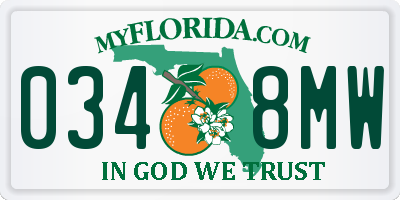 FL license plate 0348MW