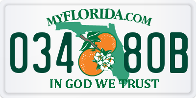 FL license plate 0348OB
