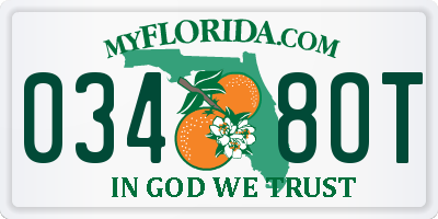 FL license plate 0348OT