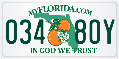FL license plate 0348OY