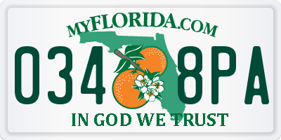FL license plate 0348PA