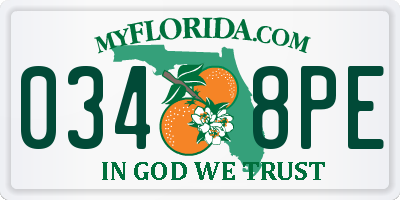 FL license plate 0348PE