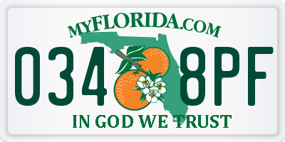 FL license plate 0348PF