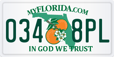 FL license plate 0348PL