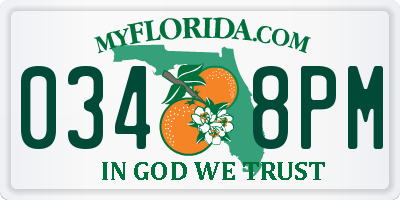 FL license plate 0348PM