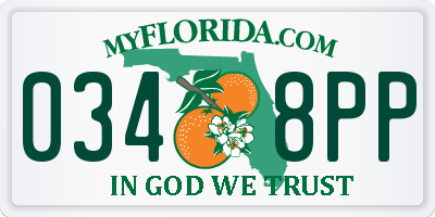 FL license plate 0348PP