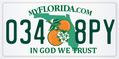 FL license plate 0348PY