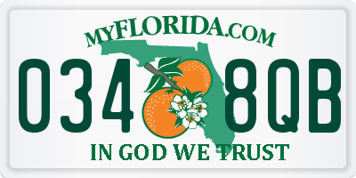 FL license plate 0348QB