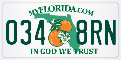 FL license plate 0348RN