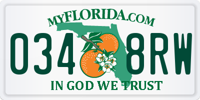 FL license plate 0348RW