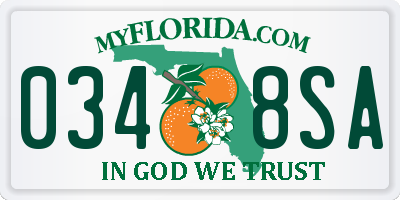 FL license plate 0348SA