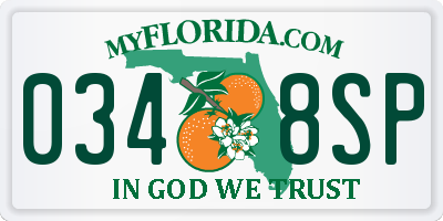 FL license plate 0348SP