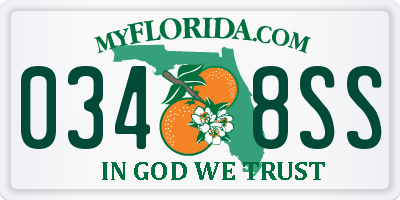 FL license plate 0348SS