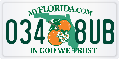 FL license plate 0348UB