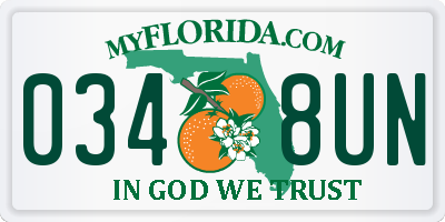 FL license plate 0348UN