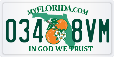 FL license plate 0348VM