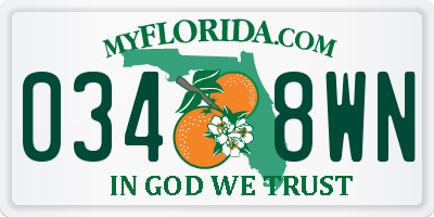 FL license plate 0348WN