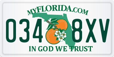 FL license plate 0348XV