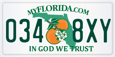 FL license plate 0348XY