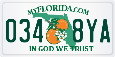 FL license plate 0348YA