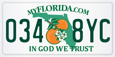 FL license plate 0348YC