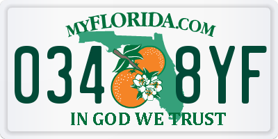 FL license plate 0348YF