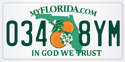 FL license plate 0348YM