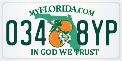 FL license plate 0348YP