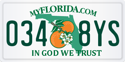 FL license plate 0348YS