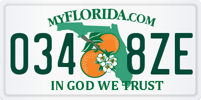 FL license plate 0348ZE