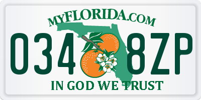 FL license plate 0348ZP
