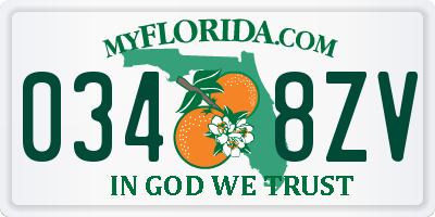 FL license plate 0348ZV