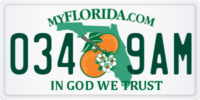 FL license plate 0349AM