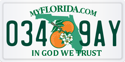 FL license plate 0349AY