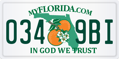 FL license plate 0349BI